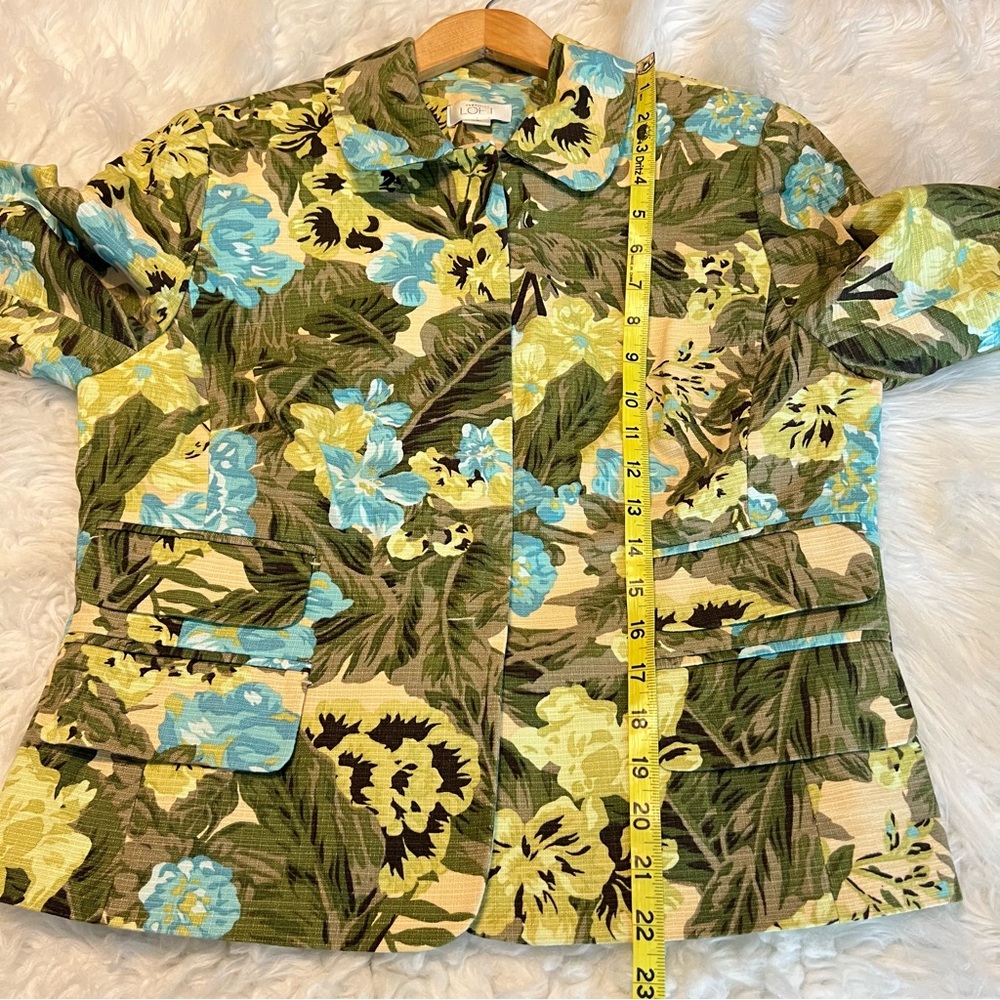 Ann Taylor LOFT Floral Botanical Print Blazer Jacket Size 12 Vibrant Tropical - Picture 7 of 13